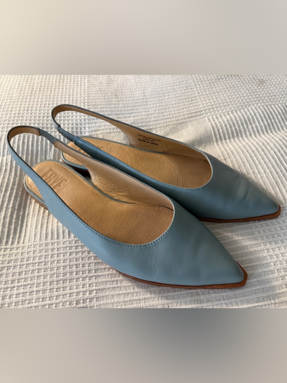 Frye, Kenzi, Women’s Slingback Flats in Dusty Blue, size 12